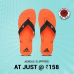 Adidas Men's Black Flip Flops at Rs. 158 after discounts 38